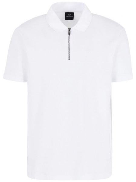 Памучна поло тениска с принт Armani Exchange бяло