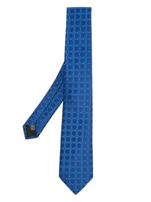 Žakárová kostkovaná hedvábná kravata Lanvin
