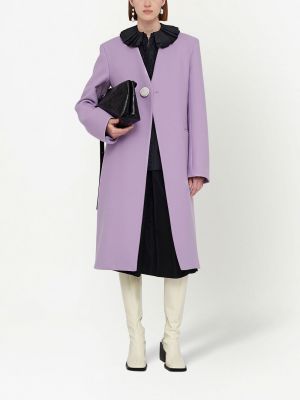 Kabát s výstřihem do v Jil Sander fialový