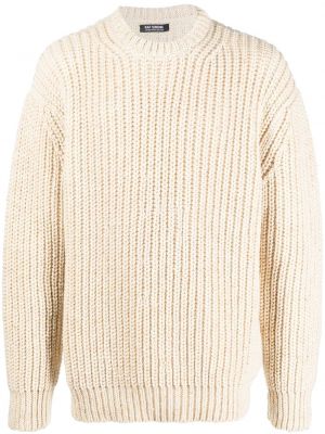 Chunky pulover z okroglim izrezom Raf Simons bež