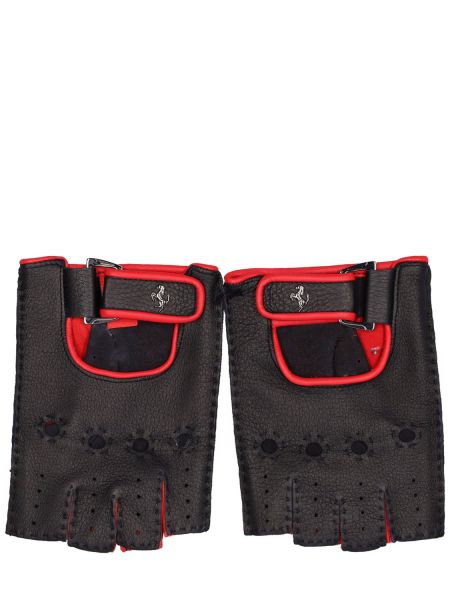 Guantes de cuero Ferrari negro