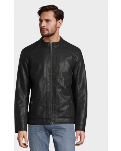 Veste de cuir en imitation cuir Tom Tailor noir