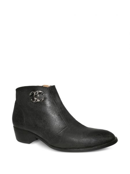 Ankle boots en cuir Chanel Pre-owned noir