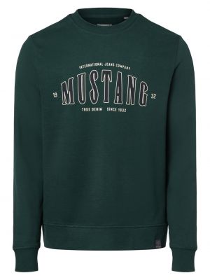 Bluza bawełniana z nadrukiem Mustang zielona