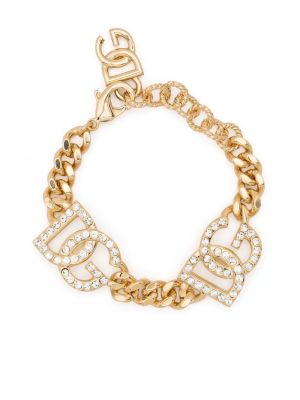 Bracelet à imprimé en cristal Dolce & Gabbana doré