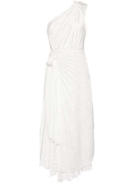 Robe à une épaule asymétrique drapé Acler blanc