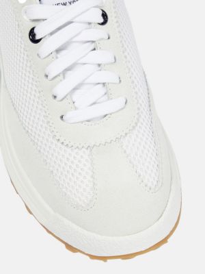 Sneakersy zamszowe z siateczką Thom Browne białe
