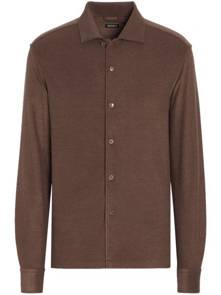 Chemise avec manches longues Zegna marron