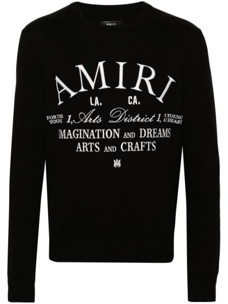 Βαμβακερός μακρύ πουλόβερ Amiri μαύρο