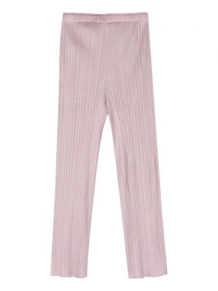 Plisované kalhoty Pleats Please Issey Miyake růžové