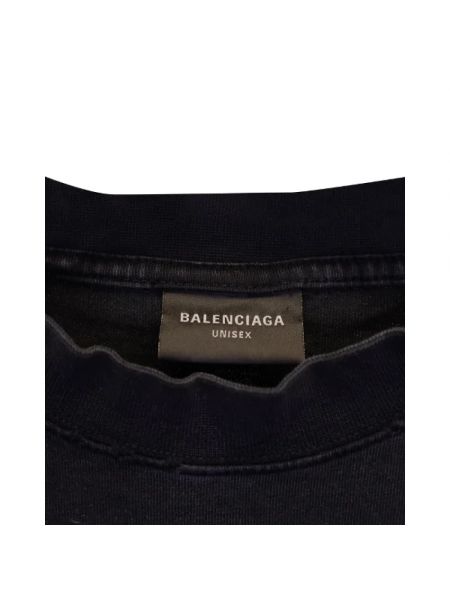 Top bawełniany retro Balenciaga Vintage czarny