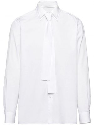 Bavlnená košeľa Prada biela