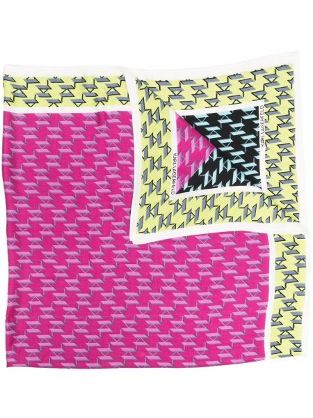 Schal aus baumwoll mit print Karl Lagerfeld pink