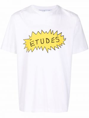 Camiseta con estampado Etudes blanco