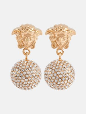 Boucles d'oreilles à boucle en cristal Versace doré