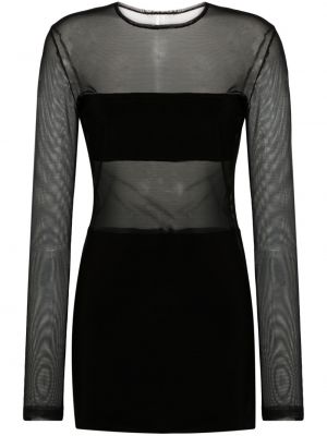 Κοκτέιλ φόρεμα με διαφανεια Norma Kamali μαύρο