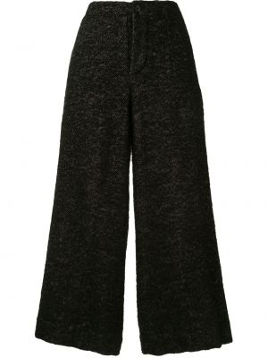 Pantalones culotte con estampado de tweed de espiga Uma Wang negro