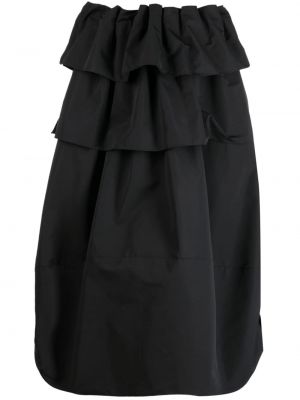 Midi sukně s volány Goen.j černé