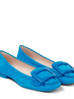 Pantofi loafer din piele de căprioară Roger Vivier albastru