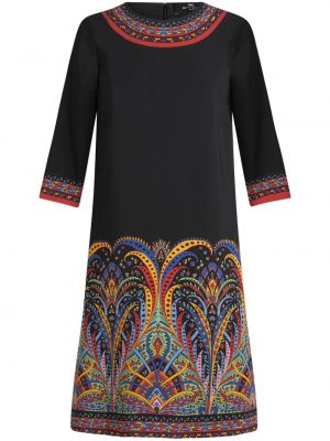 Šaty s potlačou s paisley vzorom Etro čierna