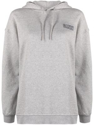 Sudadera con capucha con bordado Ganni gris