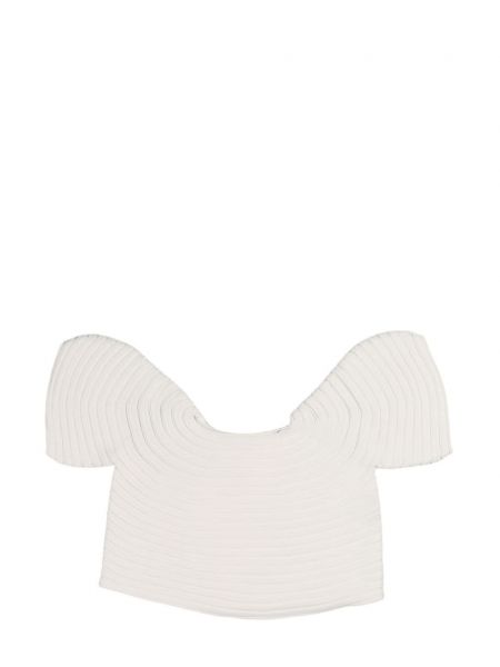 Plisseret kort bluse Pleats Please Issey Miyake hvid