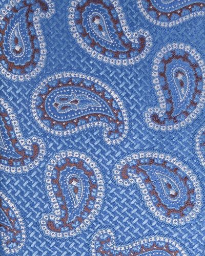 Corbata de seda de cachemir con estampado Canali azul