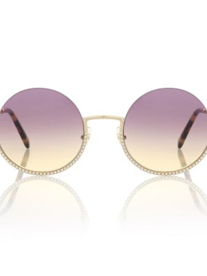 Křišťálové sluneční brýle Miu Miu fialové