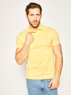 Поло тениска с копчета slim Polo Ralph Lauren жълто