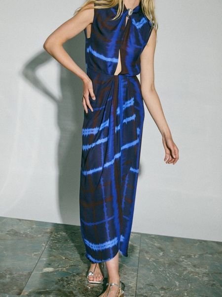 Hedvábné koktejlové šaty Johanna Ortiz modré