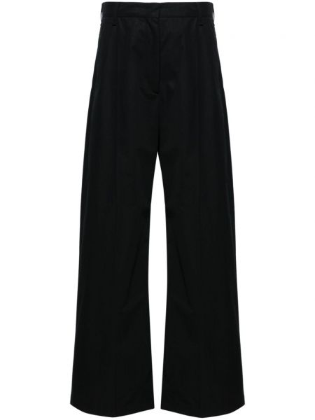 Bavlněné kalhoty s lisovaným záhybem Sportmax černé