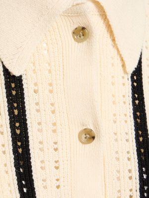 Pletený viskózový bavlněný svetr Anine Bing bílý