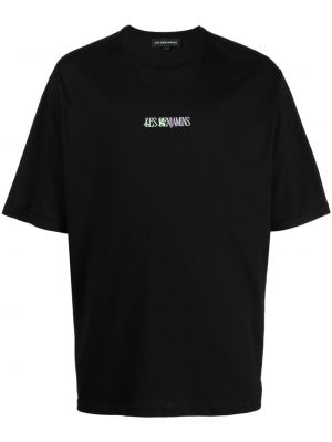 Raštuotas medvilninis marškinėliai Les Benjamins juoda