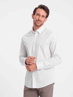 Памучна риза Ombre бяло