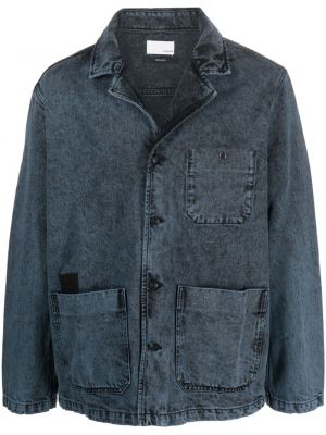 Pérová džínsová bunda na gombíky Haikure