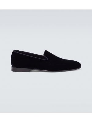 Pantofi loafer de catifea Manolo Blahnik albastru