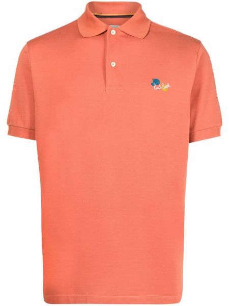 Brodert poloskjorte Paul Smith oransje