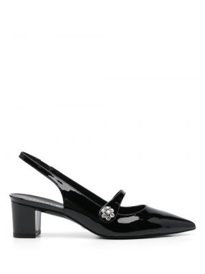 Pantofi cu toc slingback de cristal Stuart Weitzman negru
