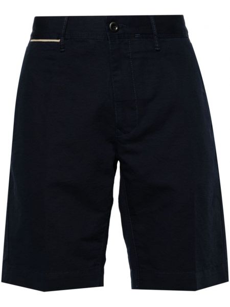 Pantaloni chino cu broderie de in Incotex albastru