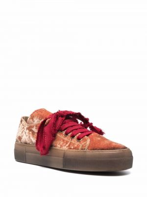 Zapatillas con cordones de terciopelo‏‏‎ Uma Wang rojo