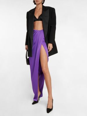 Drapované saténové dlouhá sukně Alex Perry fialové
