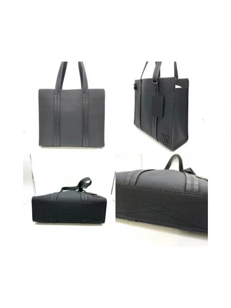 Bolso shopper de cuero retro Louis Vuitton Vintage negro