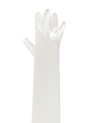 Satynowe rękawiczki Dolce And Gabbana białe