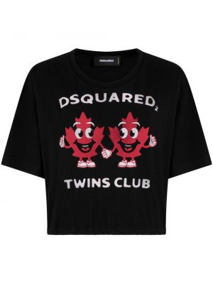 Tričko s potiskem Dsquared2 černé