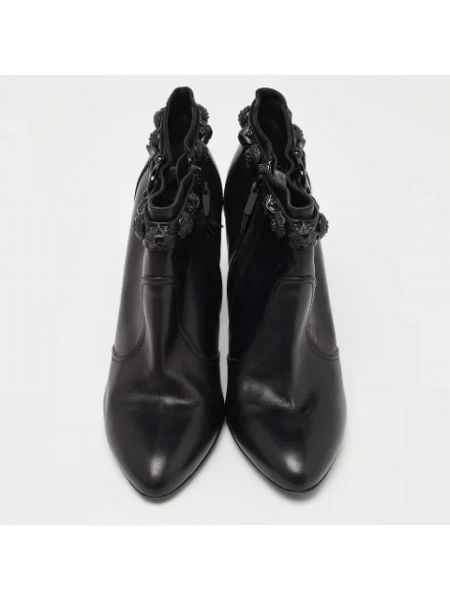 Botas de cuero retro Burberry Vintage negro