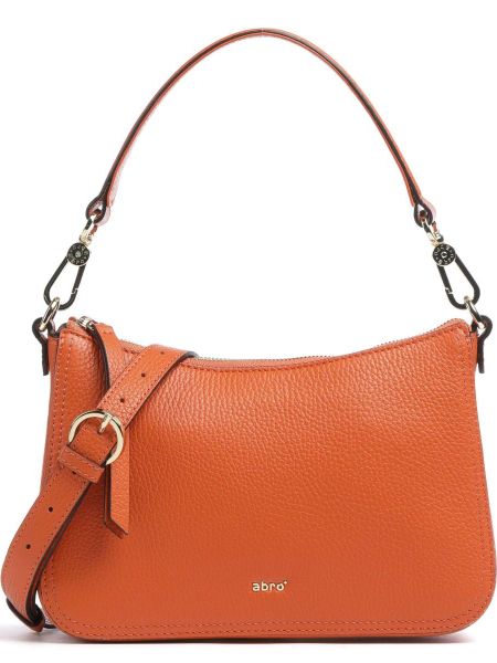 Кожаная сумка через плечо Abro оранжевая