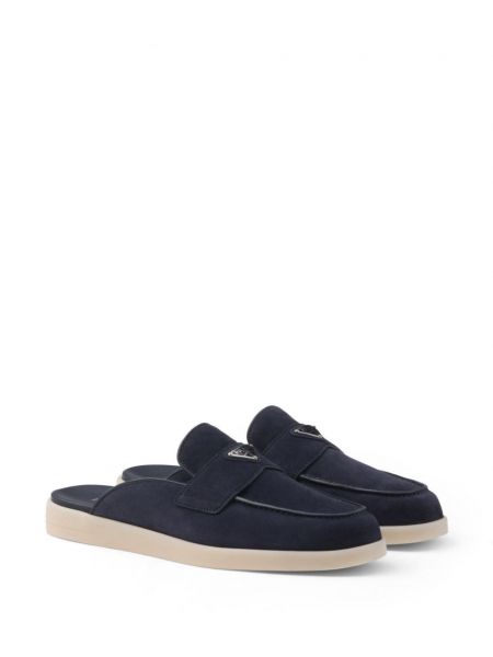 Seemisnahksed avatud seljaga loafer-kingad Prada sinine