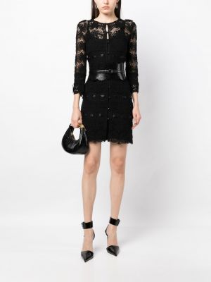 Sukienka w kwiatki koronkowa Christian Dior czarna