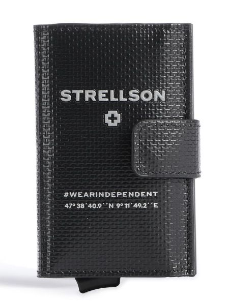 Кожаный кошелек из искусственной кожи Strellson черный