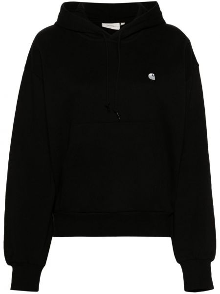 Medvilninis siuvinėtas džemperis su gobtuvu Carhartt Wip juoda